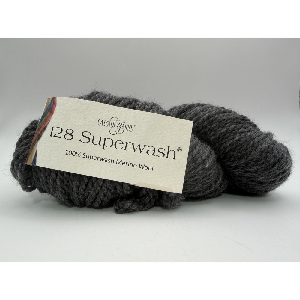 Cascade Yarns 128 100% Superwash Merino Wool 100g. Charcoal Color# 900 SB16537